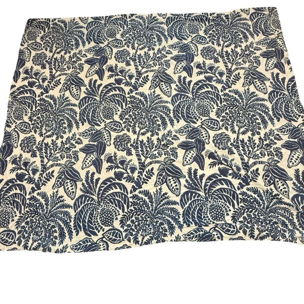 Pottery Barn Botanical Rae King Size Duvet Cotton Bedding Tropical Print Blue - Picture 2 of 7